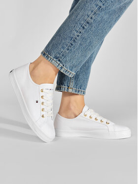 Tommy Hilfiger Tommy Hilfiger Tenis superge Essential Nautical Sneaker FW0FW06512 Bela