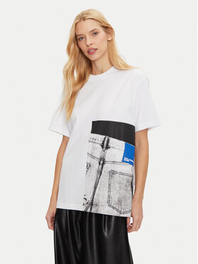 Karl Lagerfeld Jeans Karl Lagerfeld Jeans Marškinėliai 246J1706 Balta Relaxed Fit