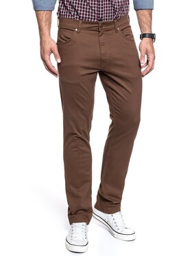 Wrangler Wrangler Pantaloni di tessuto GREENSBORO Marrone Straight Fit