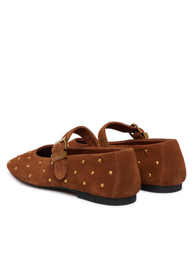 Tommy Hilfiger Tommy Hilfiger Μπαλαρίνες Th Buckle Suede Stud Ballerina FW0FW09666 Καφέ