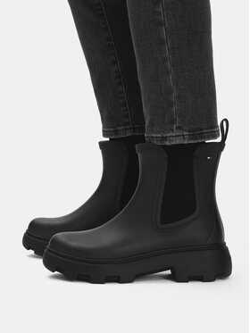 Tommy Hilfiger Tommy Hilfiger Γαλότσες Flag Cleated FW0FW09387 Μαύρο