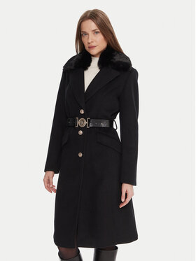 Guess Guess Демісезонний плащ W5BL25 W2672 Чорний Regular Fit