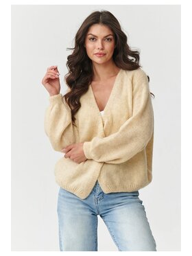 Makadamia Makadamia Kardigan S170 Beżowy Loose Fit