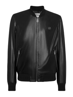 PHILIPP PLEIN PHILIPP PLEIN Kurtka skórzana 9793 Czarny Regular Fit