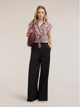 Motivi Motivi Spodnie materiałowe P02SQ004661N033 Czarny Flare Fit