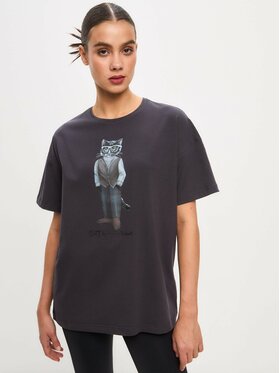 CAT by maniita lacitta CAT by maniita lacitta T-Shirt Printed oversized T-shirt Szary Long Fit