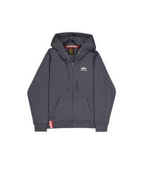 Alpha Industries Alpha Industries Mikina Basic Small Logo Zip Hoodie Sivá Regular Fit