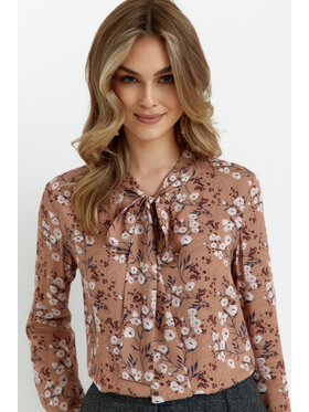 Stylove Stylove Bluzka S389 Beżowy Curvy Fit