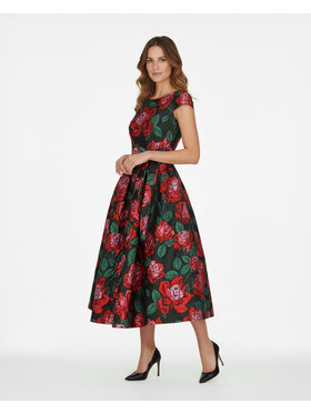 Castellani Castellani Sukienka codzienna Fiore di Rosa Zielony Regular Fit