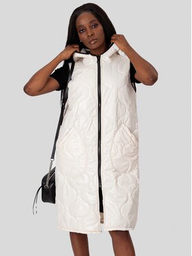 Perso Perso Bezrękawnik BLE225302F Beżowy Regular Fit