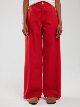 BIG STAR BIG STAR Spodnie materiałowe MALU_704_350 Czerwony Wide Leg