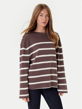Tommy Hilfiger Tommy Hilfiger Bluzka Gold Button WW0WW45760 Brązowy Relaxed Fit