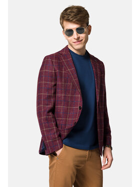 Lancerto Lancerto Marynarka Scalea MA099123000006 Bordowy Slim Fit