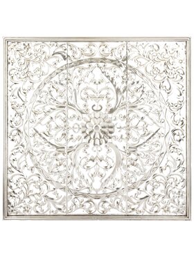 MIAhome MIAhome Dekoracja ścienna metalowa 80x80x2 cm ROZETA Srebrny
