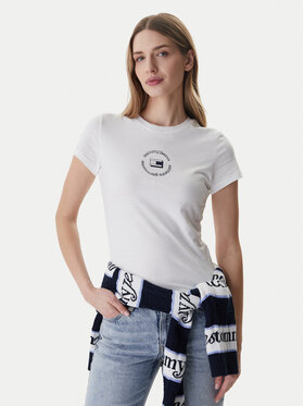 Tommy Jeans Tommy Jeans T-Shirt DW0DW22273 Bílá Slim Fit