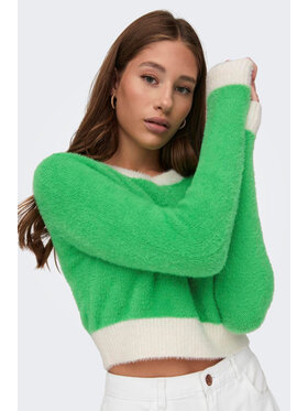 ONLY ONLY Maglione ONLPIUMO L/S CROP CONTRAST PULL CC KNT Verde Sweat Fit