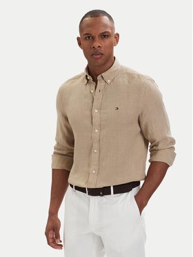 Tommy Hilfiger Tommy Hilfiger Риза MW0MW41530 Тъмнобежов Regular Fit