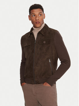 Milestone Milestone Geacă de piele MSRayan 531624 60700 Maro Regular Fit