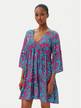 Selmark Selmark Rochie de vară BL798 Turcoaz Relaxed Fit