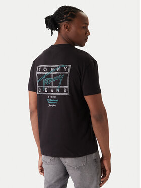 Tommy Jeans Tommy Jeans Tricou Sign Spray DM0DM22319 Negru Regular Fit