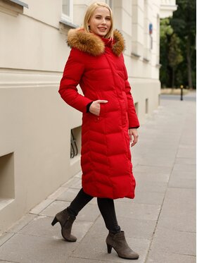 Perso Perso Kurtka damska BLH919021FX Czerwony Regular Fit