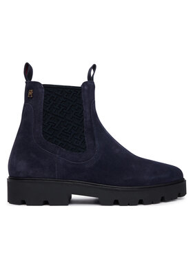 Tommy Hilfiger Tommy Hilfiger Ghete Jodhpur Th Monogram Suede Chelsea Boot FW0FW09563 Bleumarin