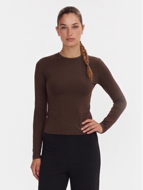 BASICLO BASICLO Longsleeve W-2253-160 Brązowy Slim Fit