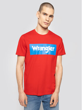 Wrangler Wrangler T-shirt Ss Logo Tee W742FKXWO 112131089 Rosso Regular Fit