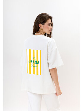 Mirons Mirons T-Shirt Print Biały Oversize