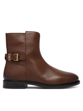 Tommy Hilfiger Tommy Hilfiger Stivaletti Th Buckle Leather Ankle Boot FW0FW09486 Marrone