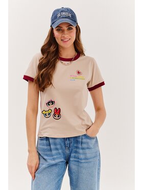 NAOKO NAOKO T-Shirt Girl Power Béžová Regular Fit