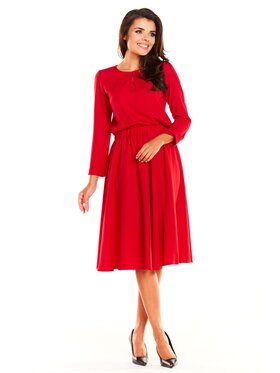 Awama Awama Každodenné šaty A237 Červená Basic Fit