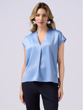 Oltre Oltre T-Shirt G268J003984N004 Turkusowy Regular Fit