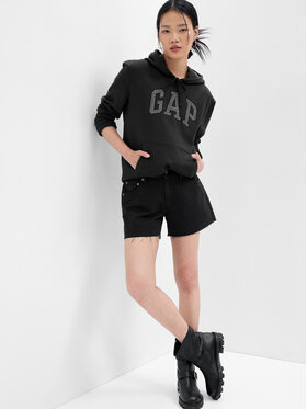 Gap Gap Majica dugih rukava 796099-01 Crna Regular Fit
