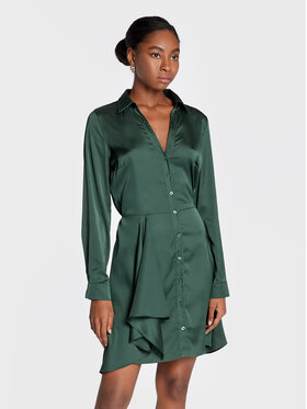 Guess Guess Košeľové šaty W2BK83 WF1T2 Zelená Regular Fit