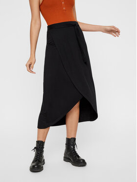Pieces Pieces Spódnica midi 17097873 Czarny Regular Fit
