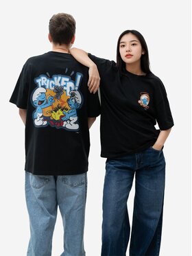 Smerfy Smerfy T-Shirt 118613 Czarny Oversize