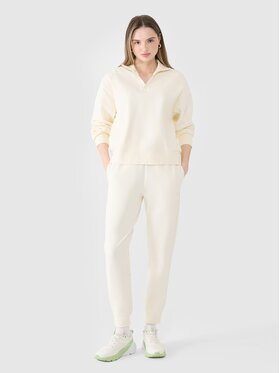 4F 4F Pantaloni da tuta 4FWSS25TTROF0996-11S Bianco Regular Fit