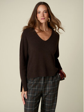 Oltre Oltre Sweter M160E002169N032 Brązowy Cropp Fit