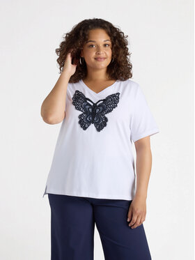 Fiorella Rubino Fiorella Rubino T-Shirt G372L008121N011 Biały Regular Fit