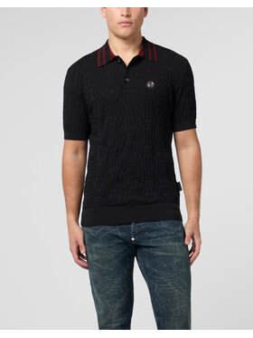 PHILIPP PLEIN PHILIPP PLEIN Polo 30018 Czarny Regular Fit