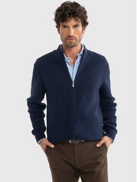 BIG STAR BIG STAR Sweter KARLISON_403_160 Granatowy Basic Fit