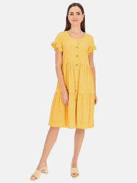 L’AF L’AF Sukienka letnia Tera Żółty Regular Fit