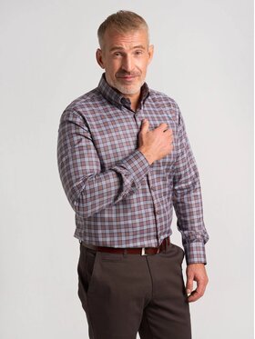 Willsoor Willsoor Koszula 43200sl Brązowy Slim Fit