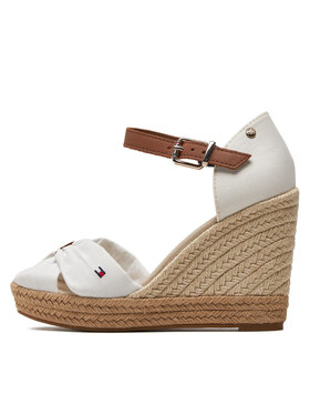 Tommy Hilfiger Espadrile Basic Open Toe High Wedge FW0FW04784 Écru