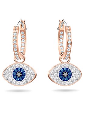 Swarovski Swarovski Kolczyki Duo Pierced Earrings Hoop Evil Eye 5425857 Różowe złoto