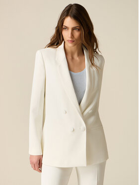 Oltre Oltre Marynarka Q814R004612N021 Biały Slim Fit