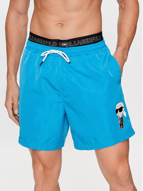 KARL LAGERFELD KARL LAGERFELD Plážové šortky Ikonik 2.0 Elastic Med Shorts 235M2213 Modrá Regular Fit