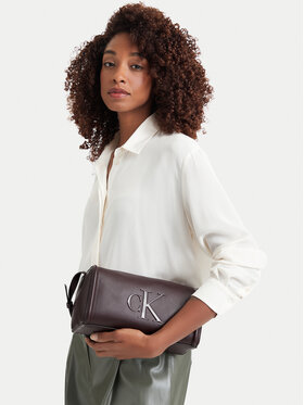 Calvin Klein Calvin Klein Handtasche Bold Ck Slouchy Shoulder Bag LV04F3894G Dunkelbraun
