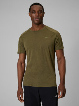 4F 4F Koszulka techniczna TREKKING Khaki Regular Fit